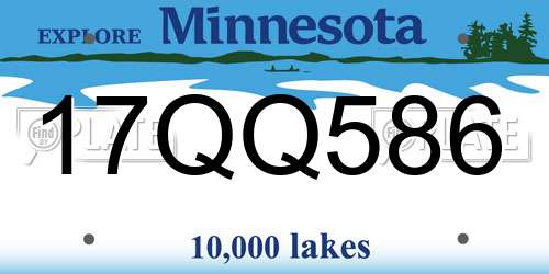 17QQ586 Minnesota License Plate