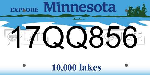 17QQ856 Minnesota License Plate