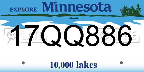 17QQ886 Minnesota License Plate