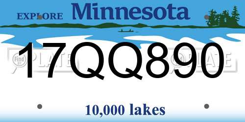 17QQ890 Minnesota License Plate