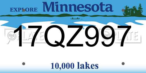 17QZ997 Minnesota License Plate