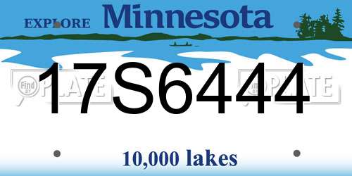 17S6444 Minnesota License Plate