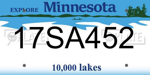 17SA452 Minnesota License Plate