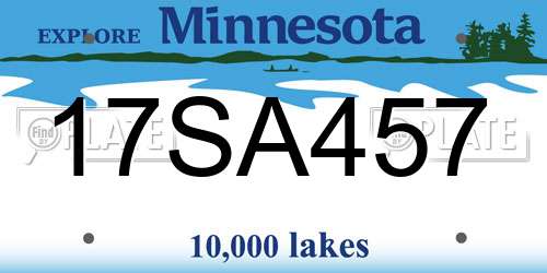 17SA457 Minnesota License Plate