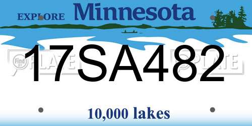 17SA482 Minnesota License Plate
