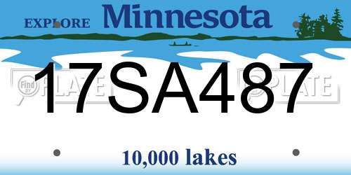 17SA487 Minnesota License Plate