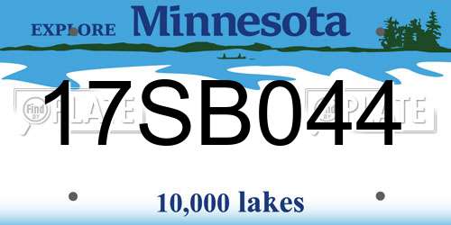 17SB044 Minnesota License Plate