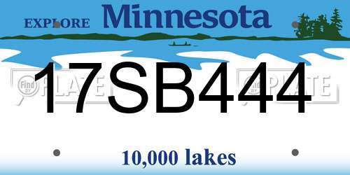 17SB444 Minnesota License Plate