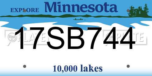 17SB744 Minnesota License Plate