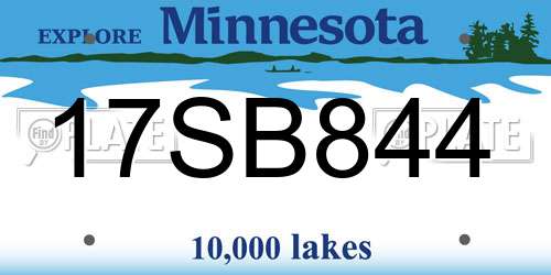 17SB844 Minnesota License Plate