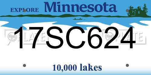 17SC624 Minnesota License Plate