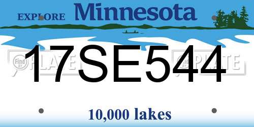 17SE544 Minnesota License Plate