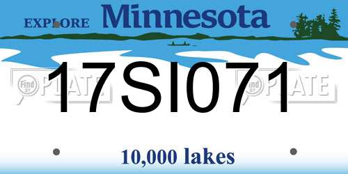 17SI071 Minnesota License Plate