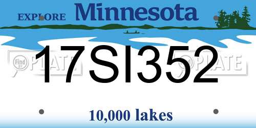 17SI352 Minnesota License Plate