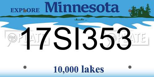 17SI353 Minnesota License Plate