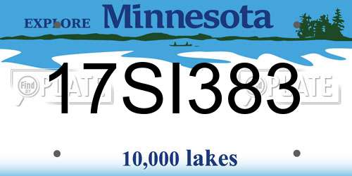 17SI383 Minnesota License Plate