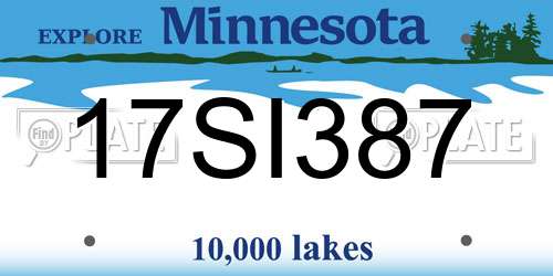 17SI387 Minnesota License Plate