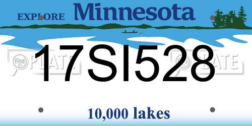17SI528 Minnesota License Plate