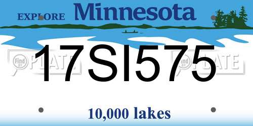 17SI575 Minnesota License Plate