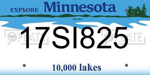 17SI825 Minnesota License Plate