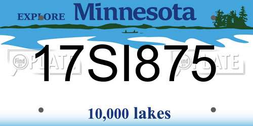 17SI875 Minnesota License Plate