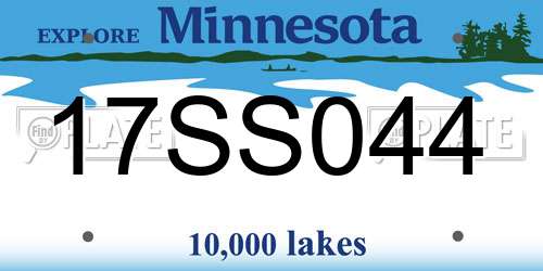 17SS044 Minnesota License Plate