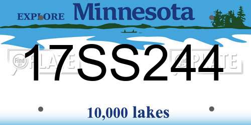 17SS244 Minnesota License Plate