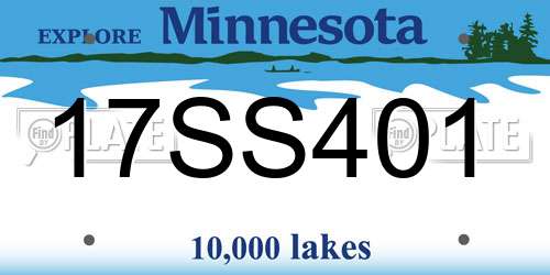 17SS401 Minnesota License Plate