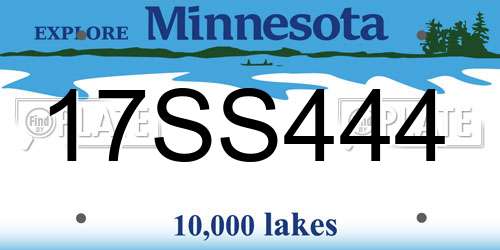 17SS444 Minnesota License Plate