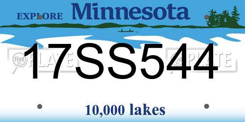 17SS544 Minnesota License Plate
