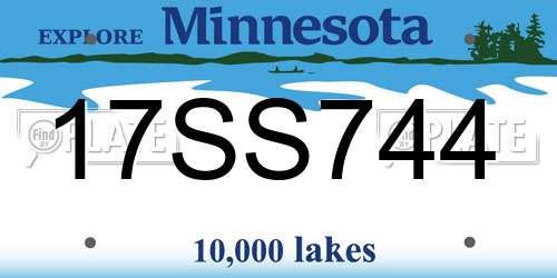 17SS744 Minnesota License Plate