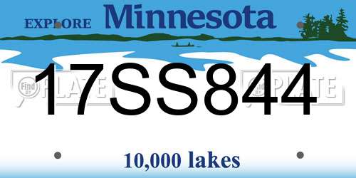 17SS844 Minnesota License Plate