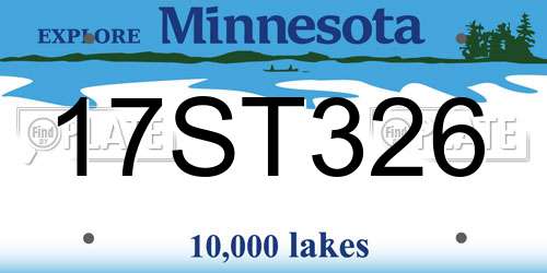 17ST326 Minnesota License Plate