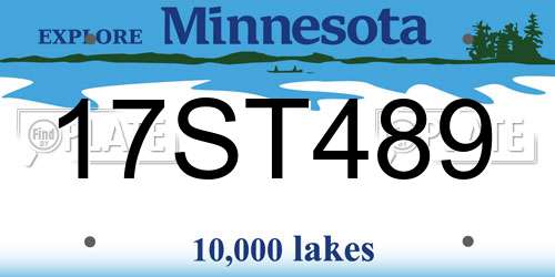 17ST489 Minnesota License Plate