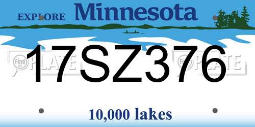 17SZ376 Minnesota License Plate