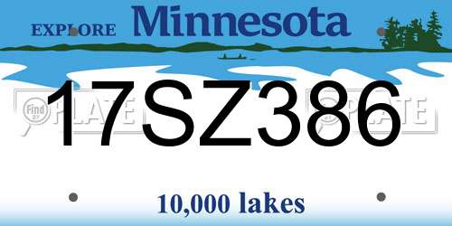 17SZ386 Minnesota License Plate