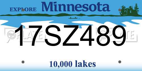 17SZ489 Minnesota License Plate