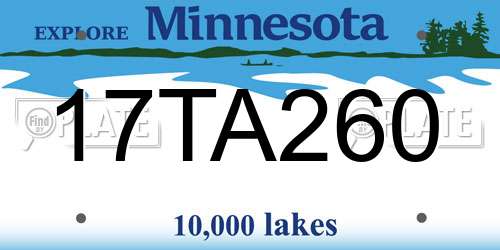 17TA260 Minnesota License Plate