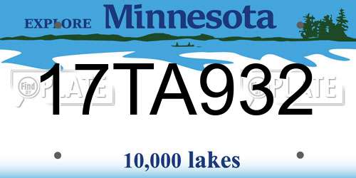 17TA932 Minnesota License Plate