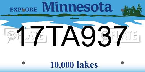 17TA937 Minnesota License Plate