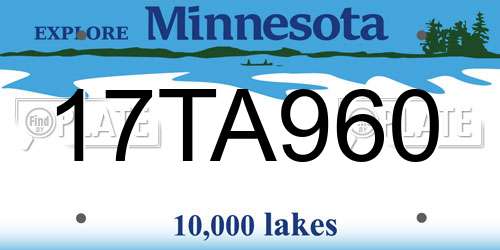 17TA960 Minnesota License Plate