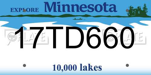 17TD660 Minnesota License Plate