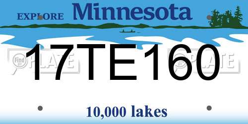 17TE160 Minnesota License Plate