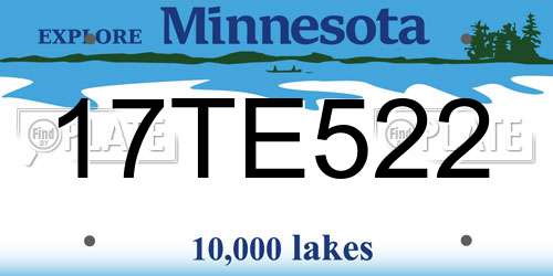 17TE522 Minnesota License Plate