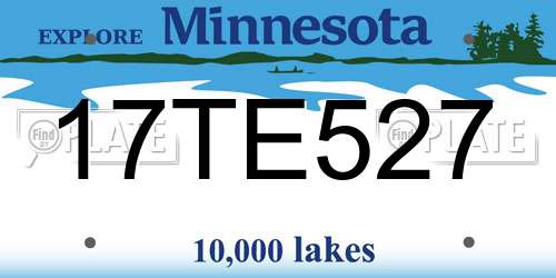 17TE527 Minnesota License Plate