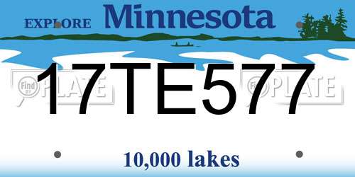 17TE577 Minnesota License Plate