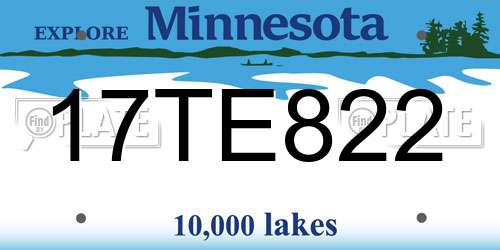 17TE822 Minnesota License Plate