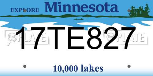 17TE827 Minnesota License Plate