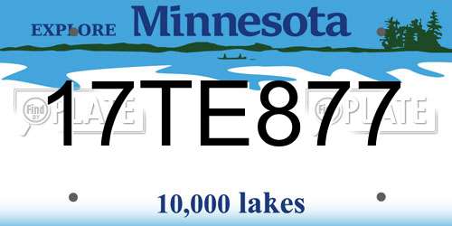 17TE877 Minnesota License Plate