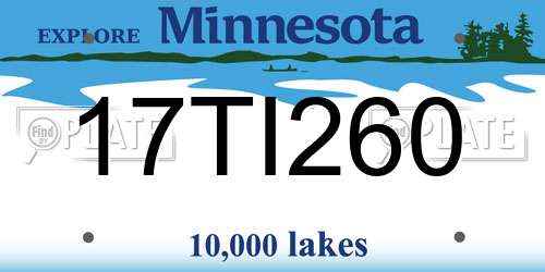 17TI260 Minnesota License Plate